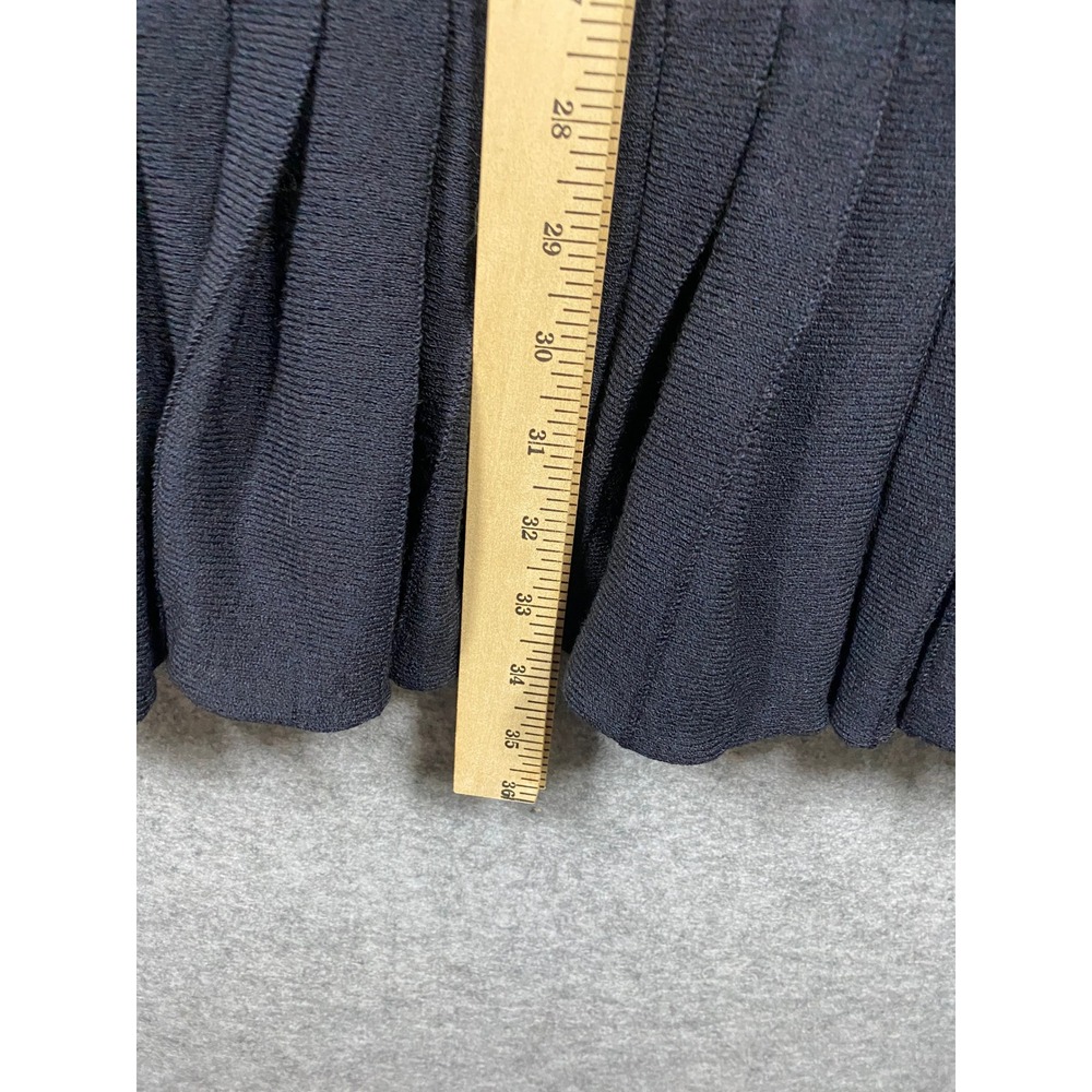 St. John Sport Navy Blue Wool Blend Knit Pleated Drop Waist Dress Small - Picture 4 of 9